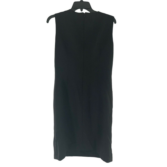 Ellen Tracy Dress Womens 8 Shift Black Sleeveless Back Zip Embellished Neckline - Picture 5 of 8
